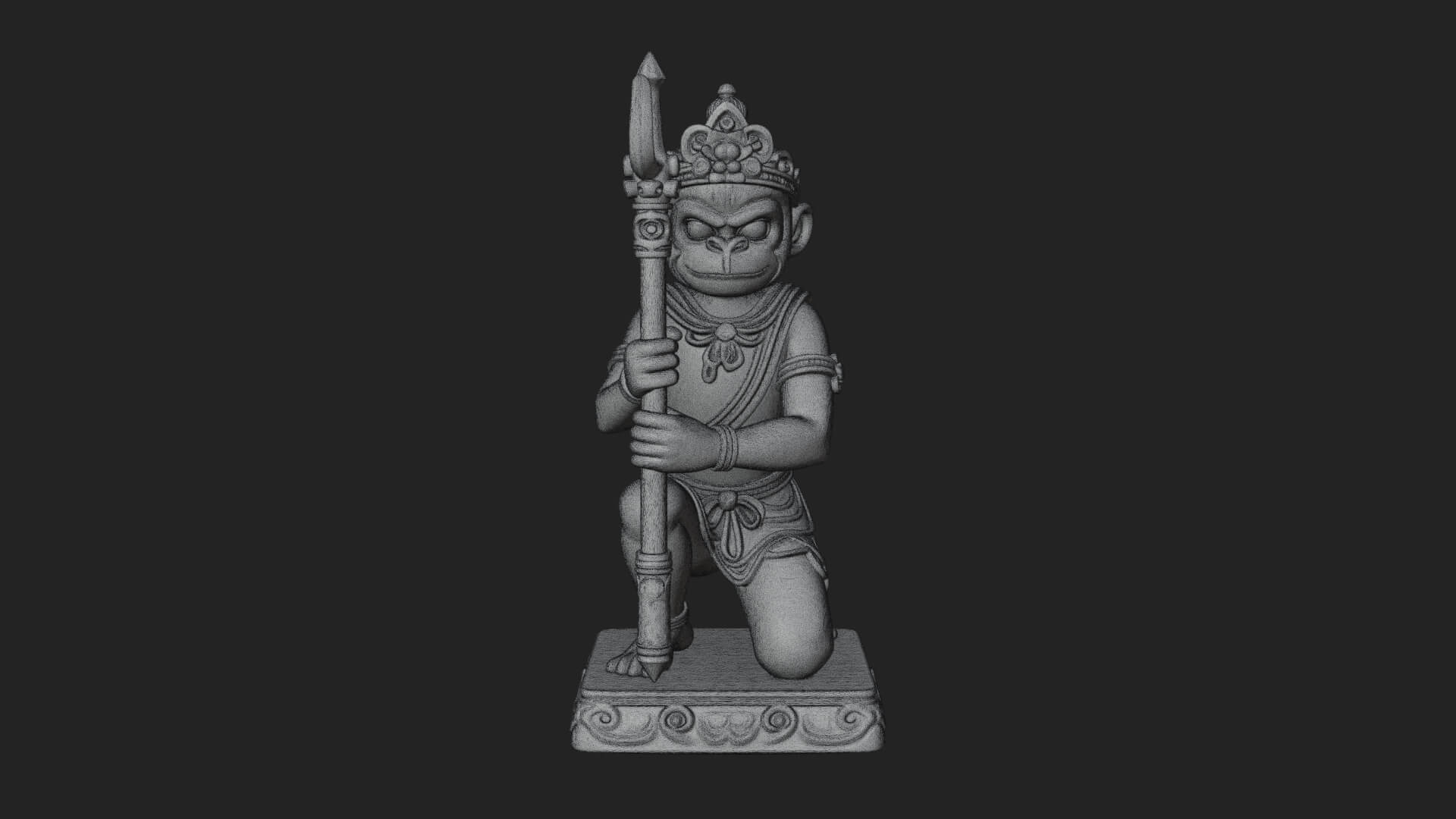 Monkey King Staff Statue Design 11 3D Print Model 3D Model