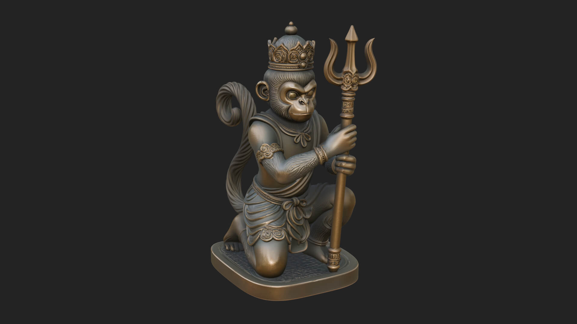 Monkey King Staff Statue Design 12 3D Print Model 3D Model