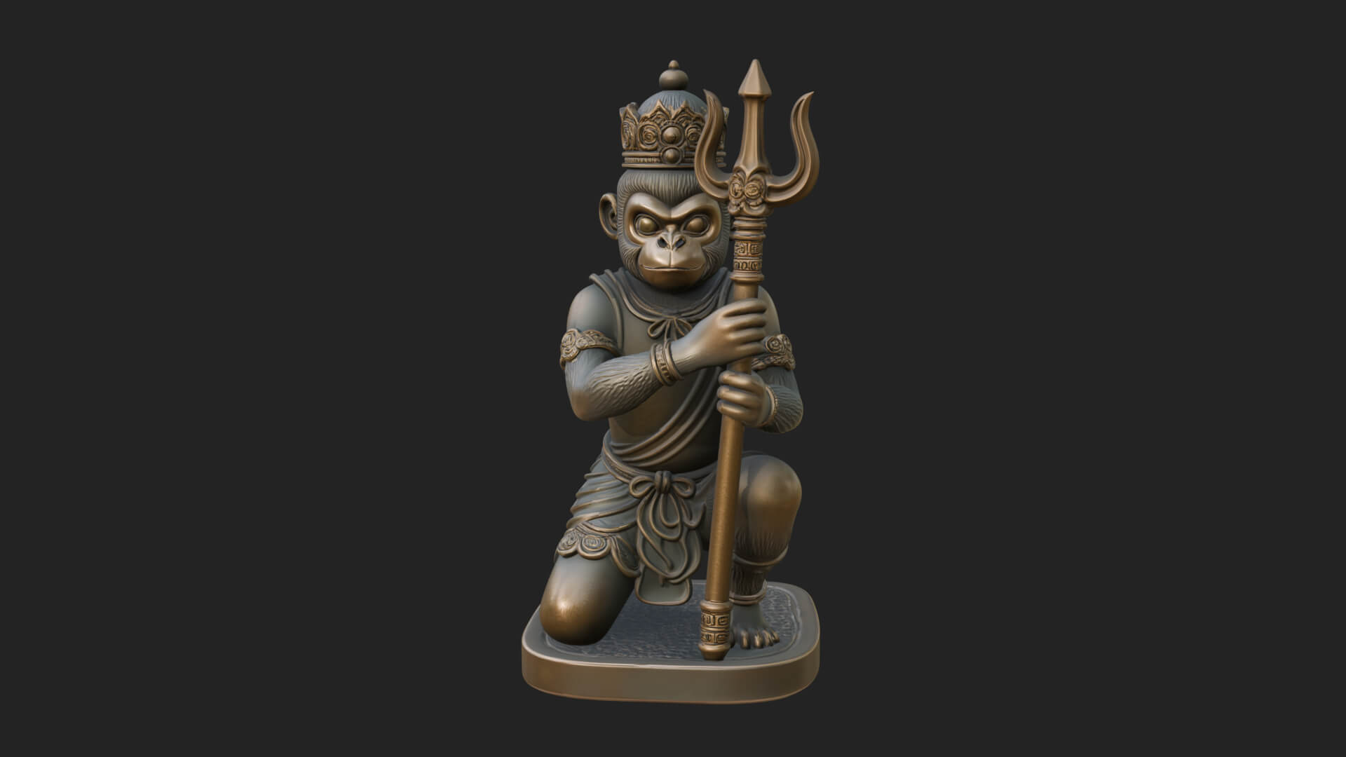 Monkey King Staff Statue Design 12 3D Print Model 3D Model