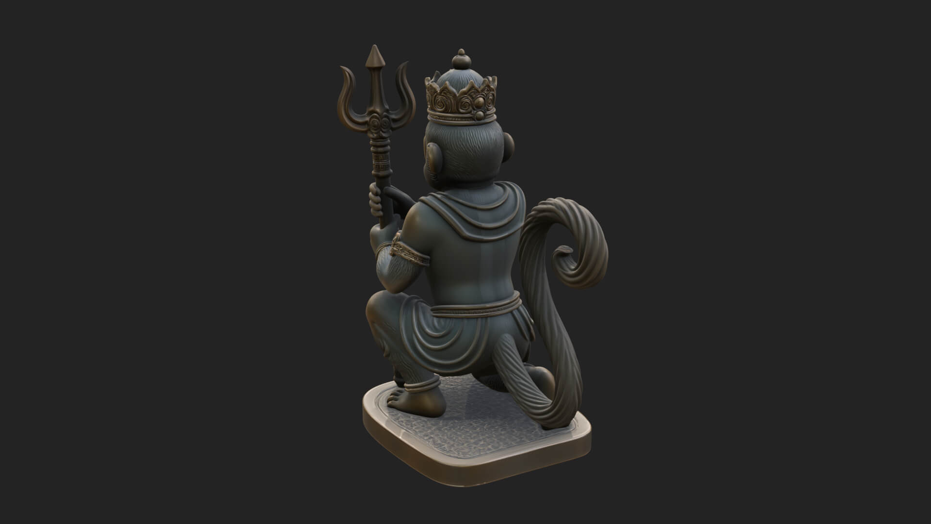 Monkey King Staff Statue Design 12 3D Print Model 3D Model