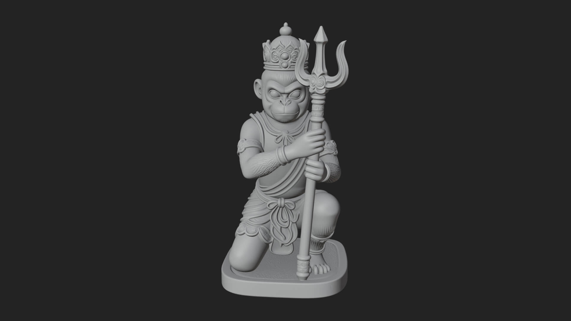 Monkey King Staff Statue Design 12 3D Print Model 3D Model