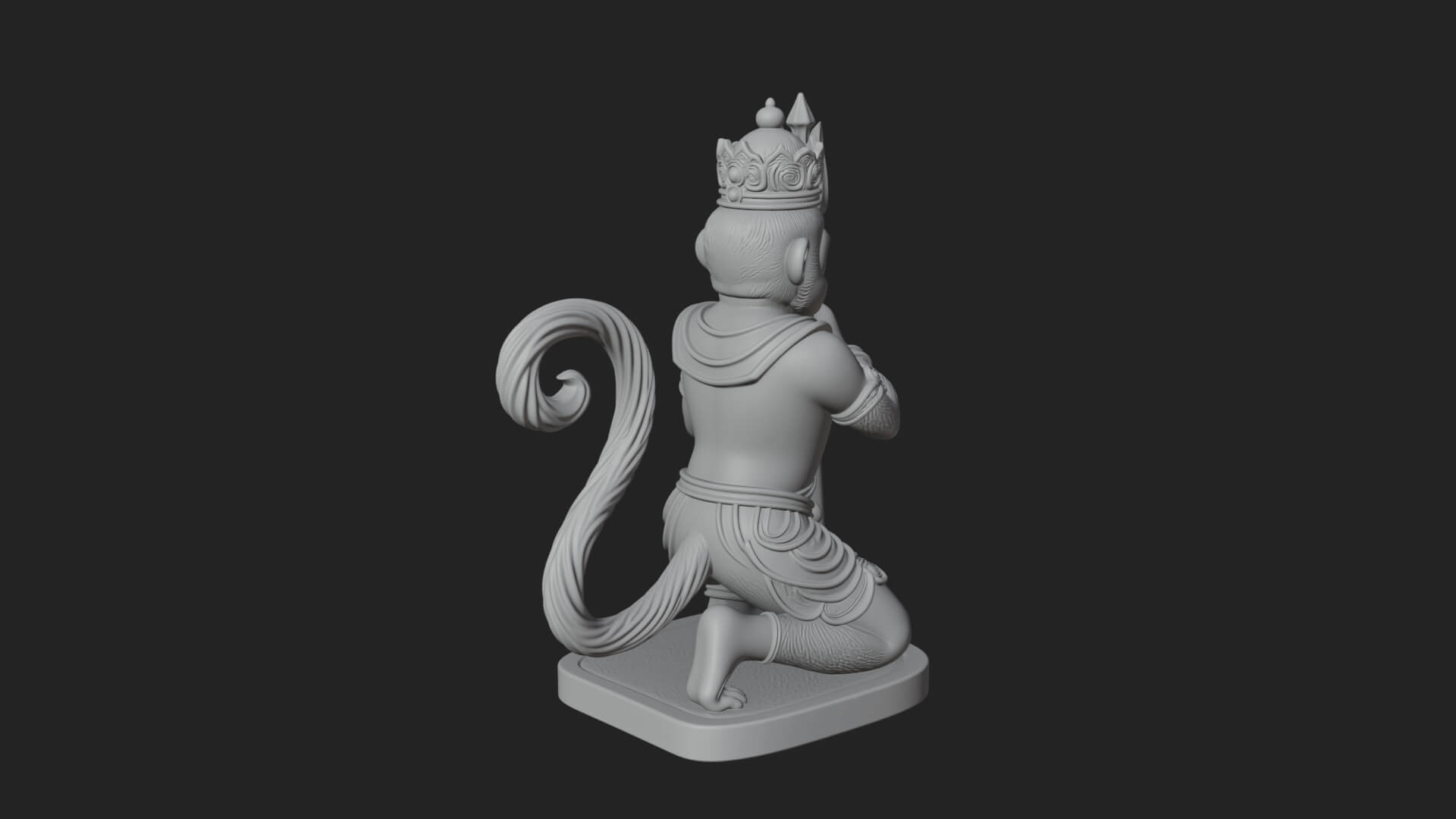 Monkey King Staff Statue Design 12 3D Print Model 3D Model