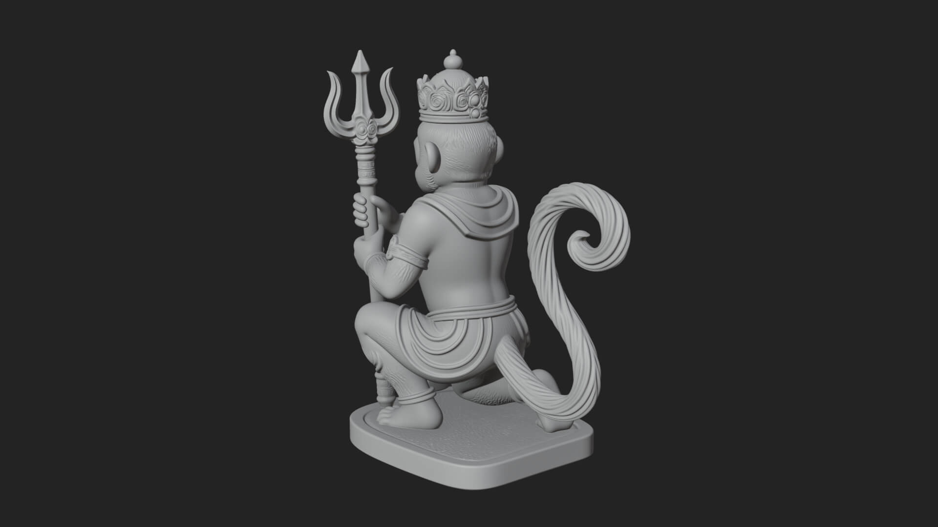 Monkey King Staff Statue Design 12 3D Print Model 3D Model