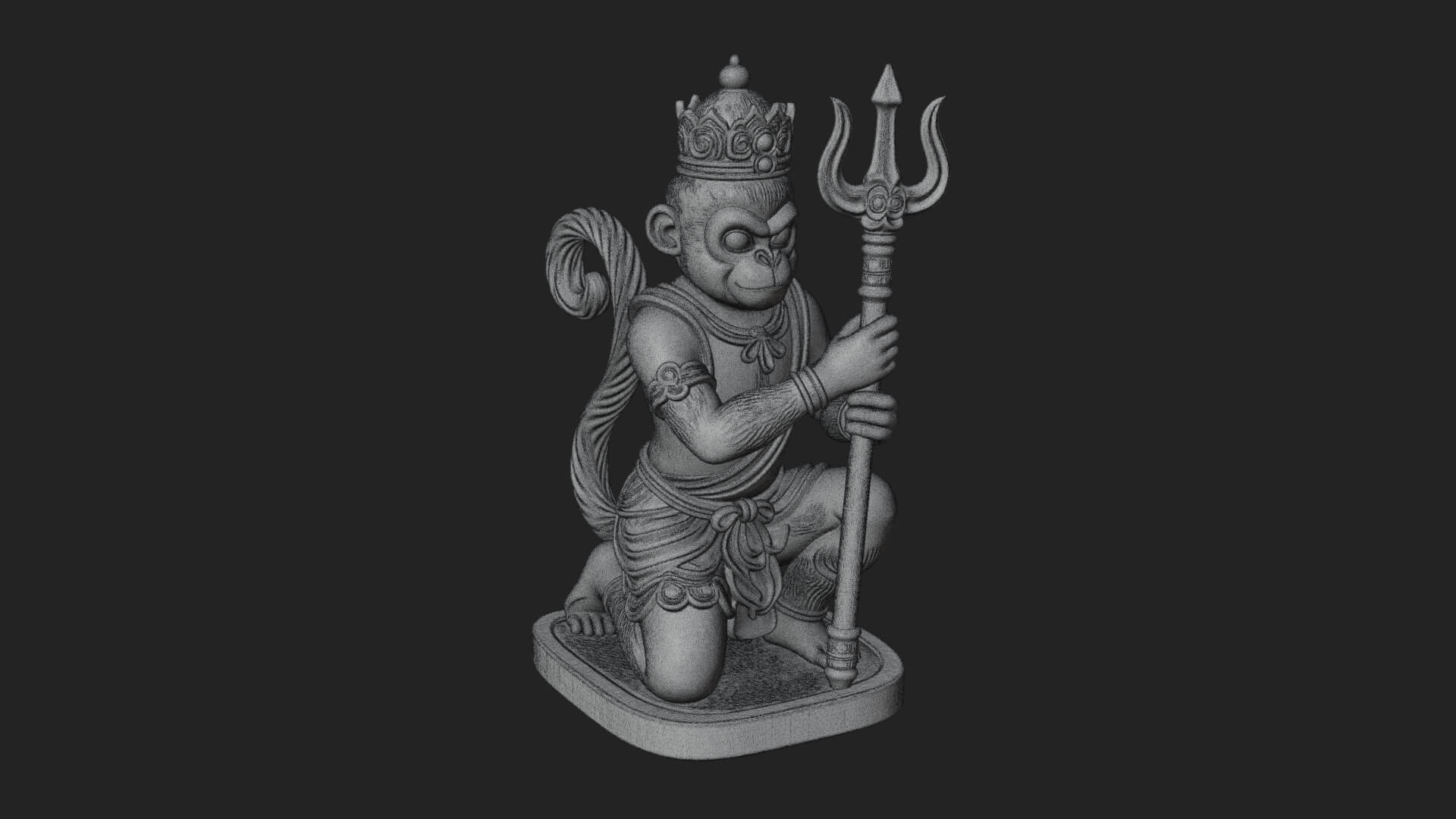 Monkey King Staff Statue Design 12 3D Print Model 3D Model