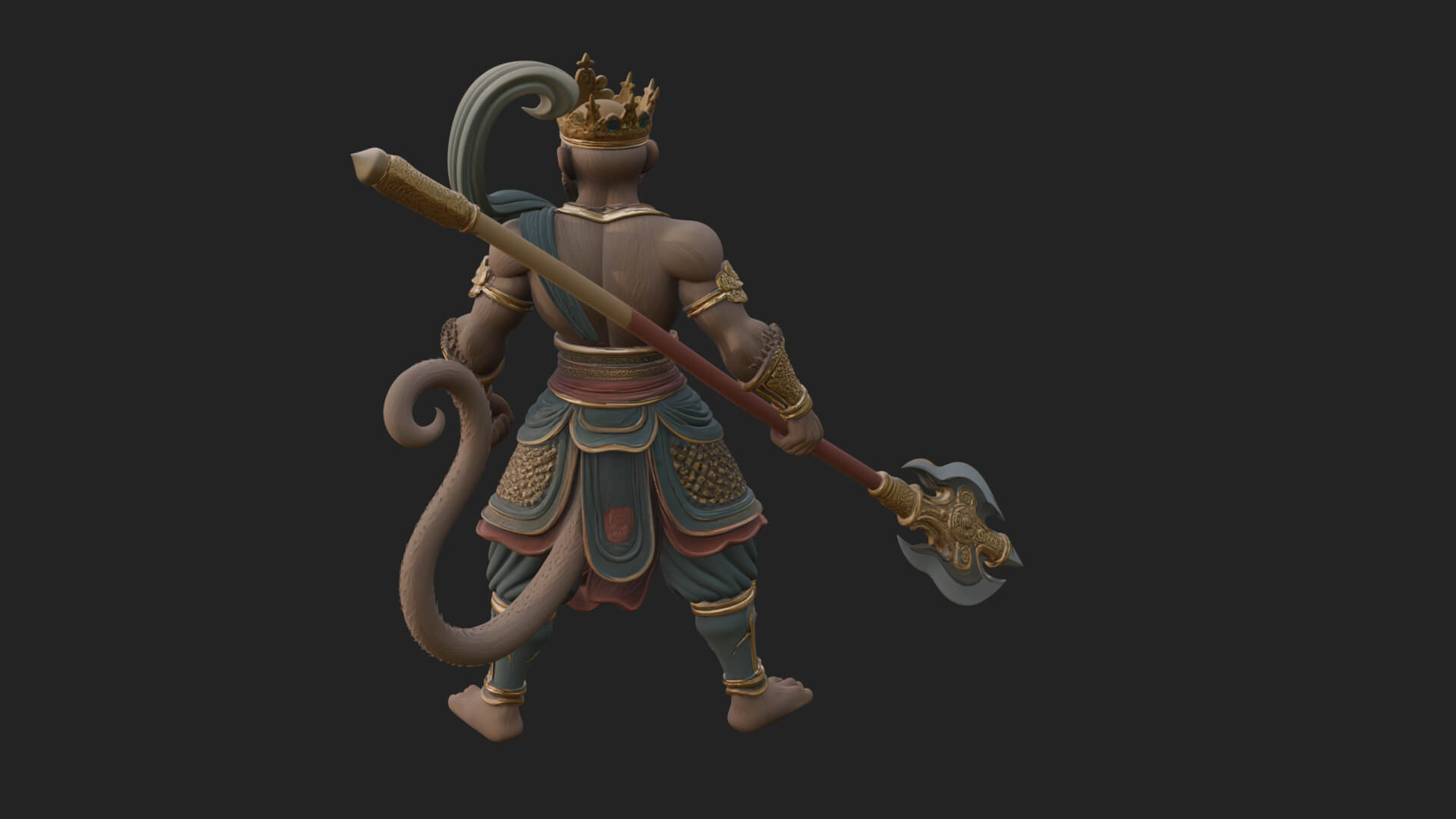 Monkey King Staff Statue Design 3 3D Print Model 3D Model