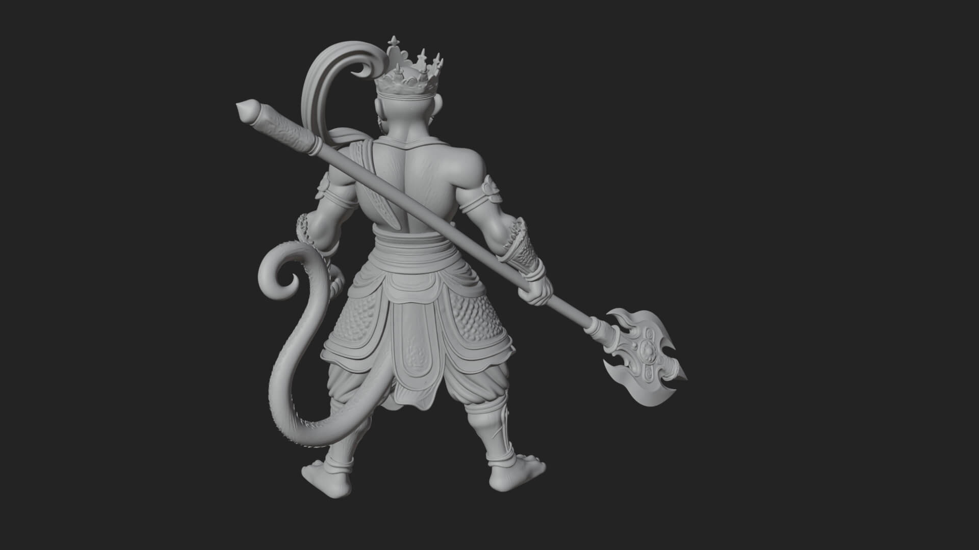 Monkey King Staff Statue Design 3 3D Print Model 3D Model