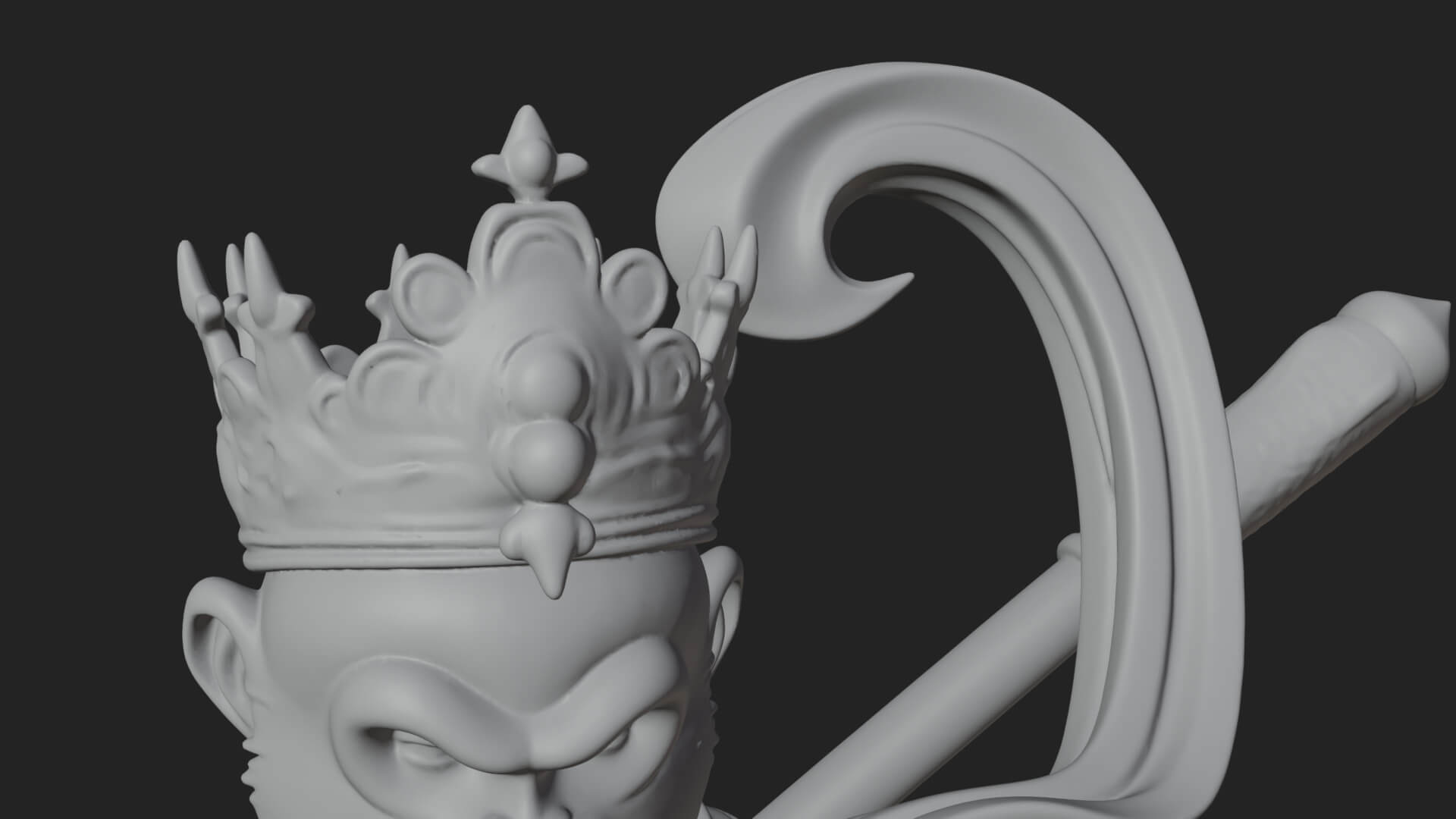 Monkey King Staff Statue Design 3 3D Print Model 3D Model