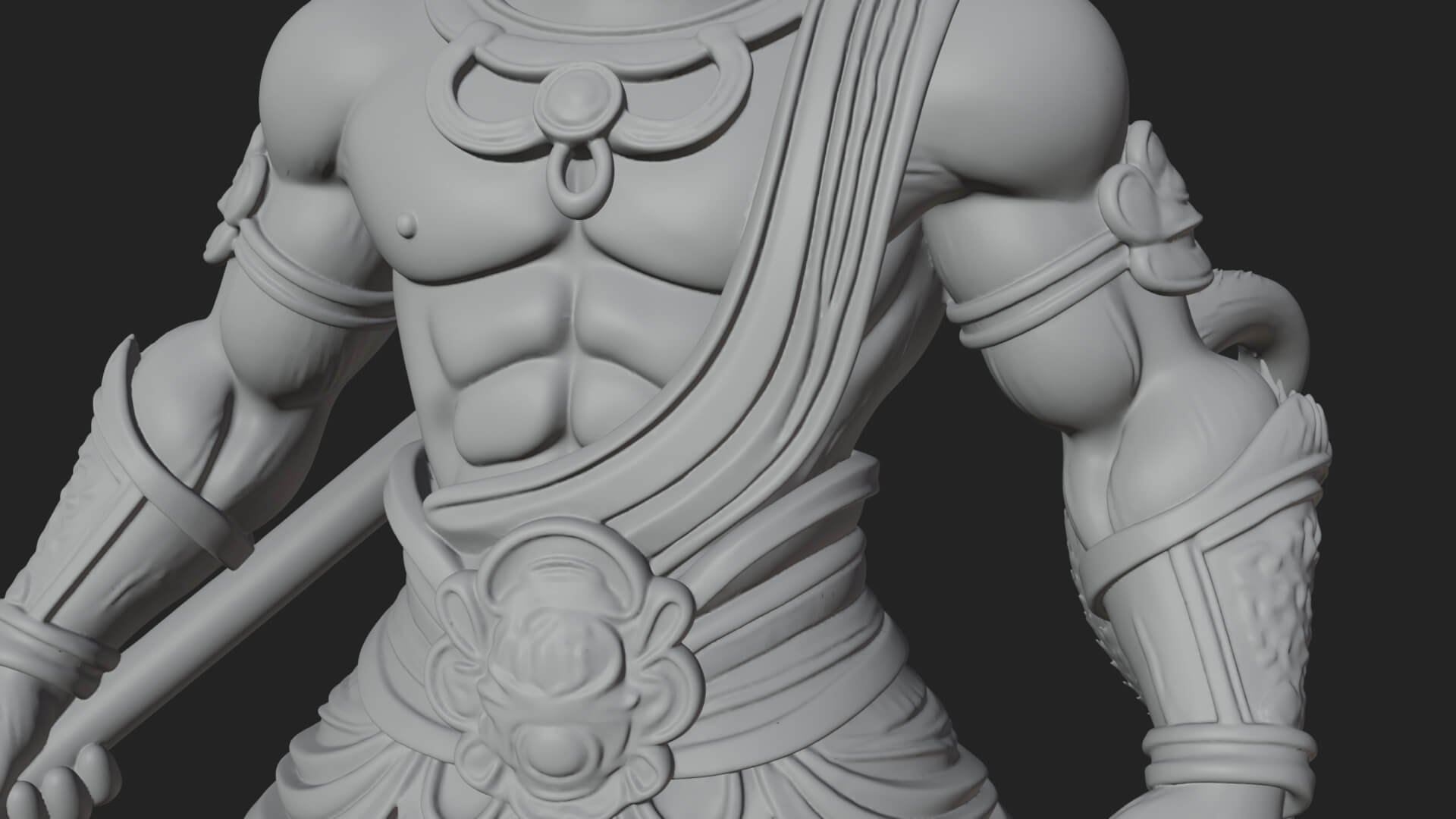 Monkey King Staff Statue Design 3 3D Print Model 3D Model