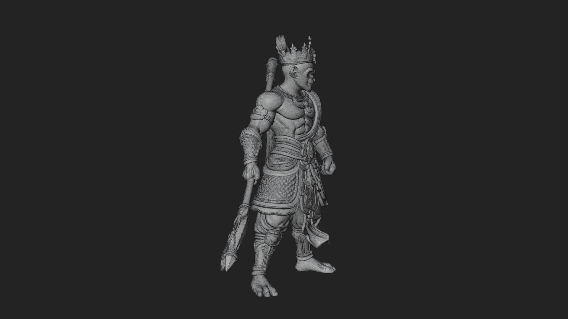 Monkey King Staff Statue Design 3 3D Print Model 3D Model