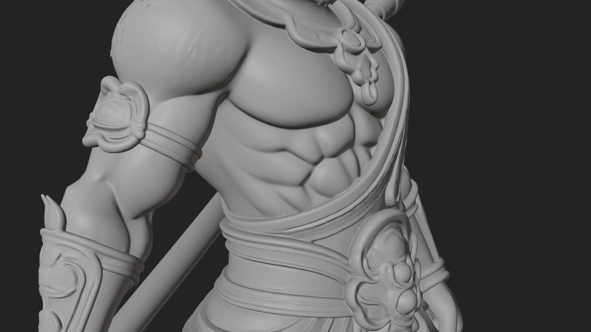 Monkey King Staff Statue Design 4 3D Print Model 3D Model