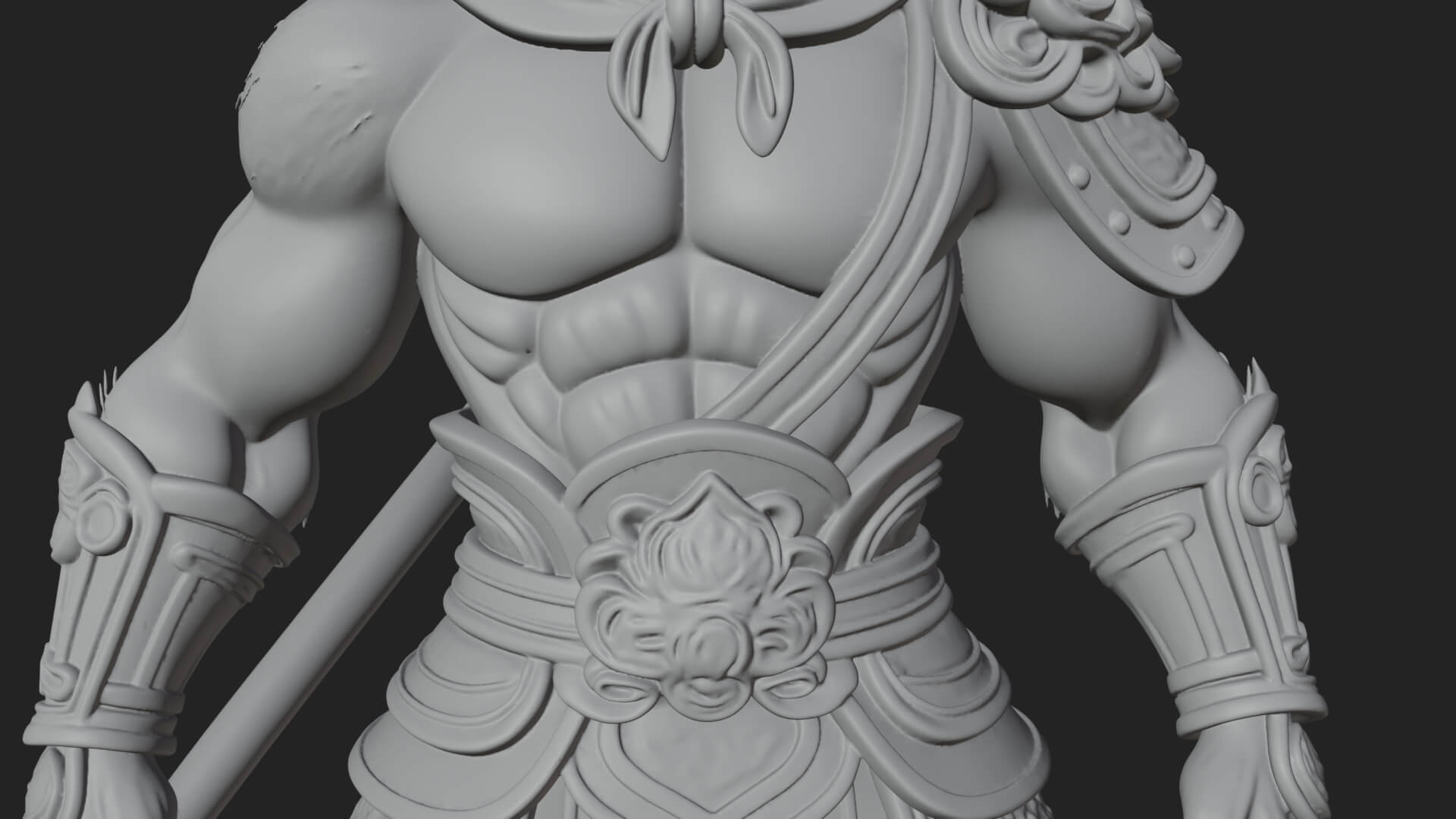 Monkey King Staff Statue Design 5 3D Print Model 3D Model