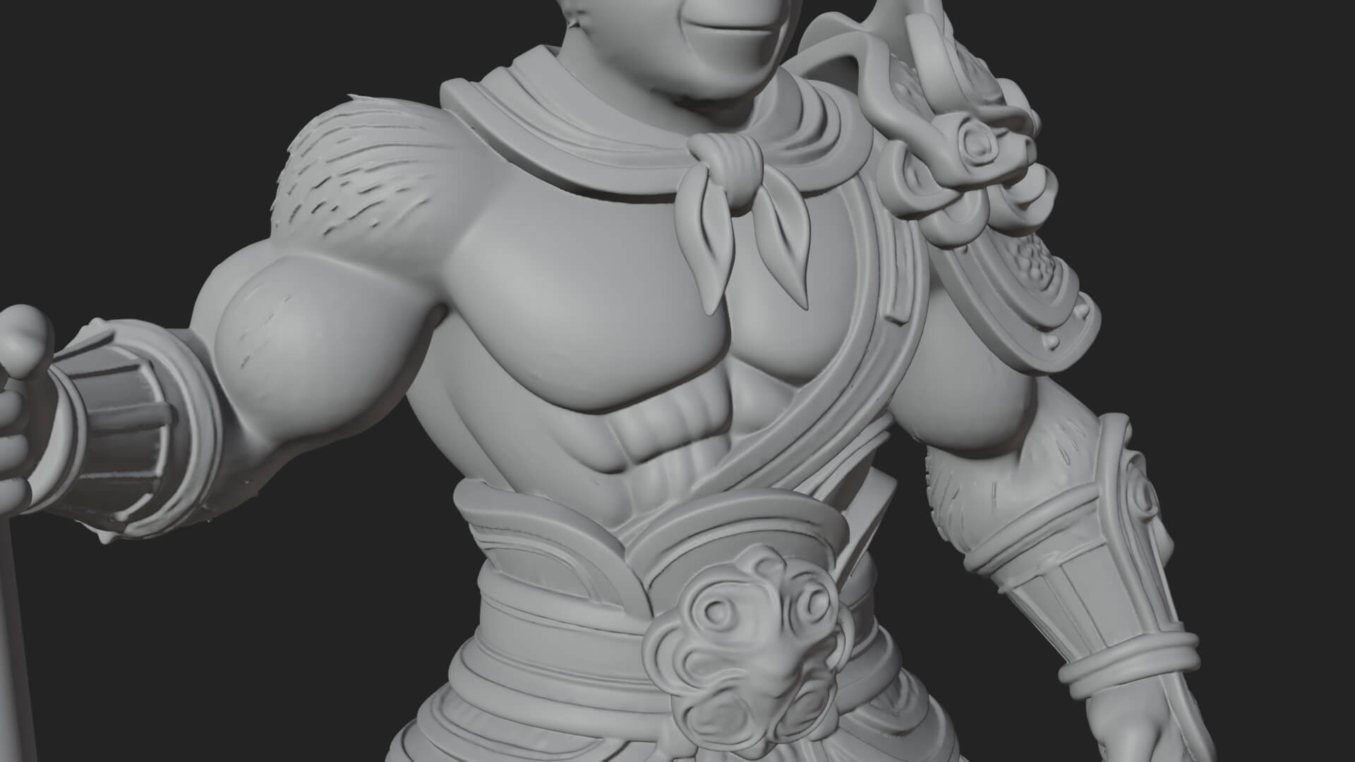 Monkey King Staff Statue Design 6 3D Print Model 3D Model
