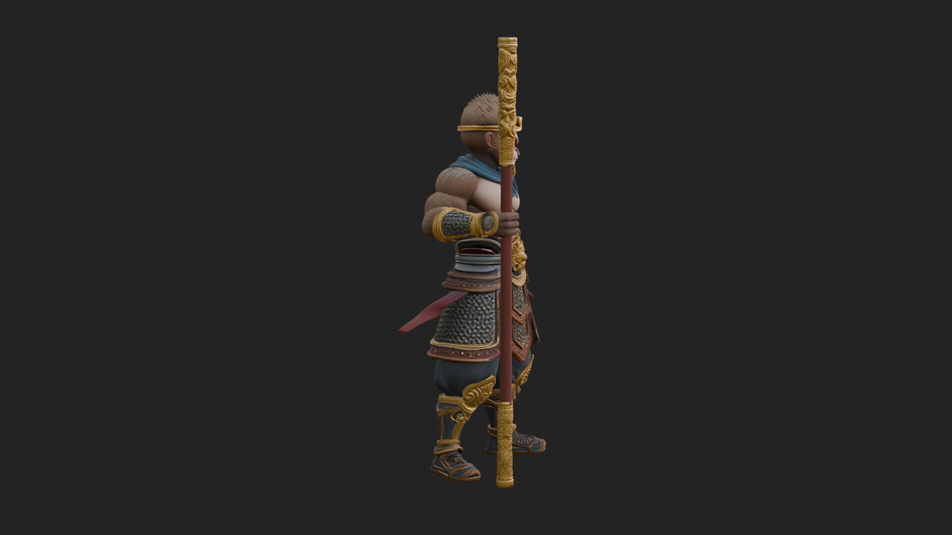 Monkey King Staff Statue Design 7 3D Print Model 3D Model