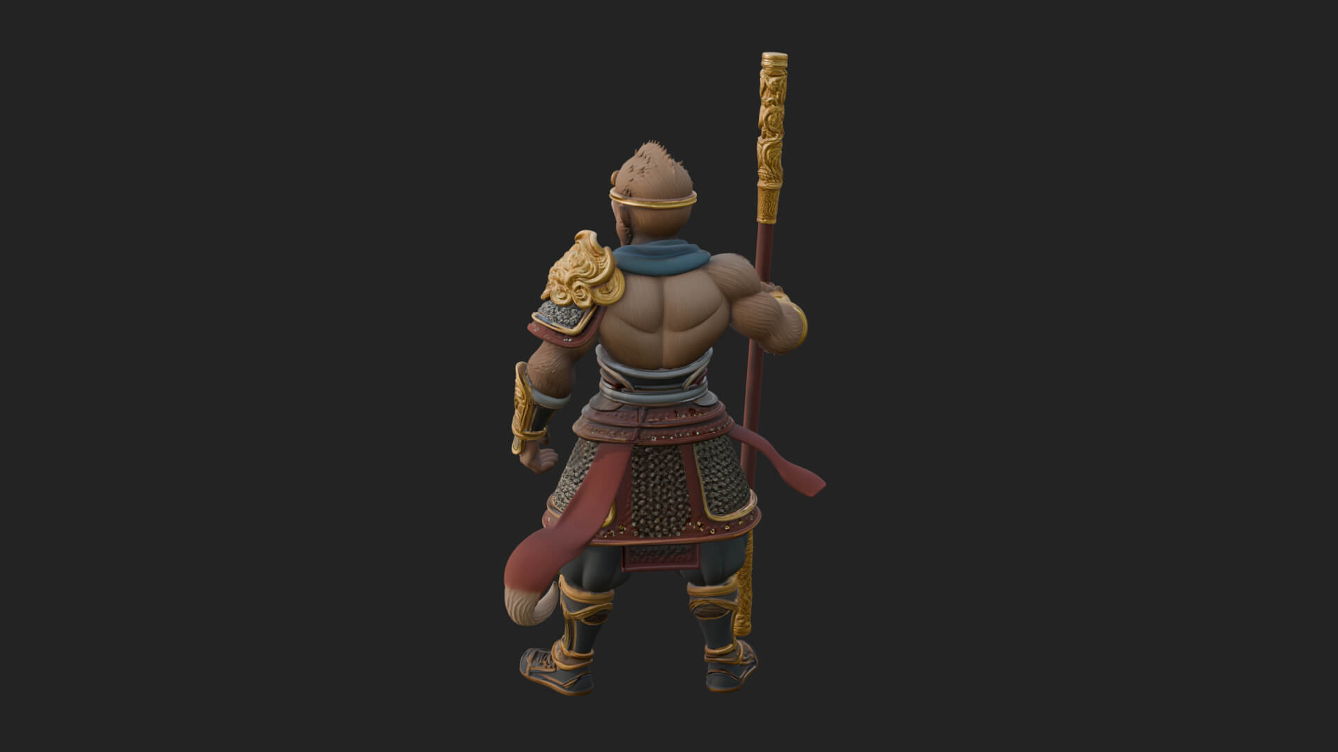 Monkey King Staff Statue Design 7 3D Print Model 3D Model