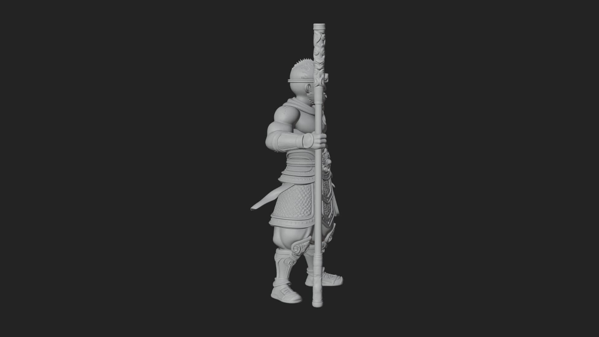 Monkey King Staff Statue Design 7 3D Print Model 3D Model