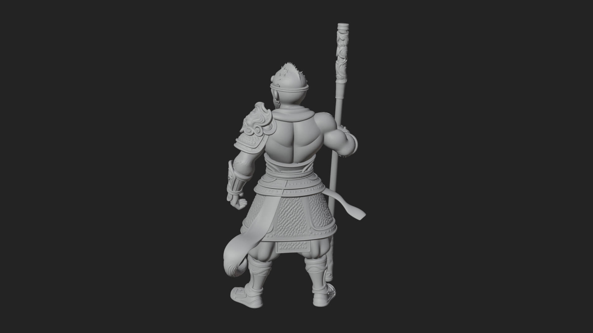 Monkey King Staff Statue Design 7 3D Print Model 3D Model