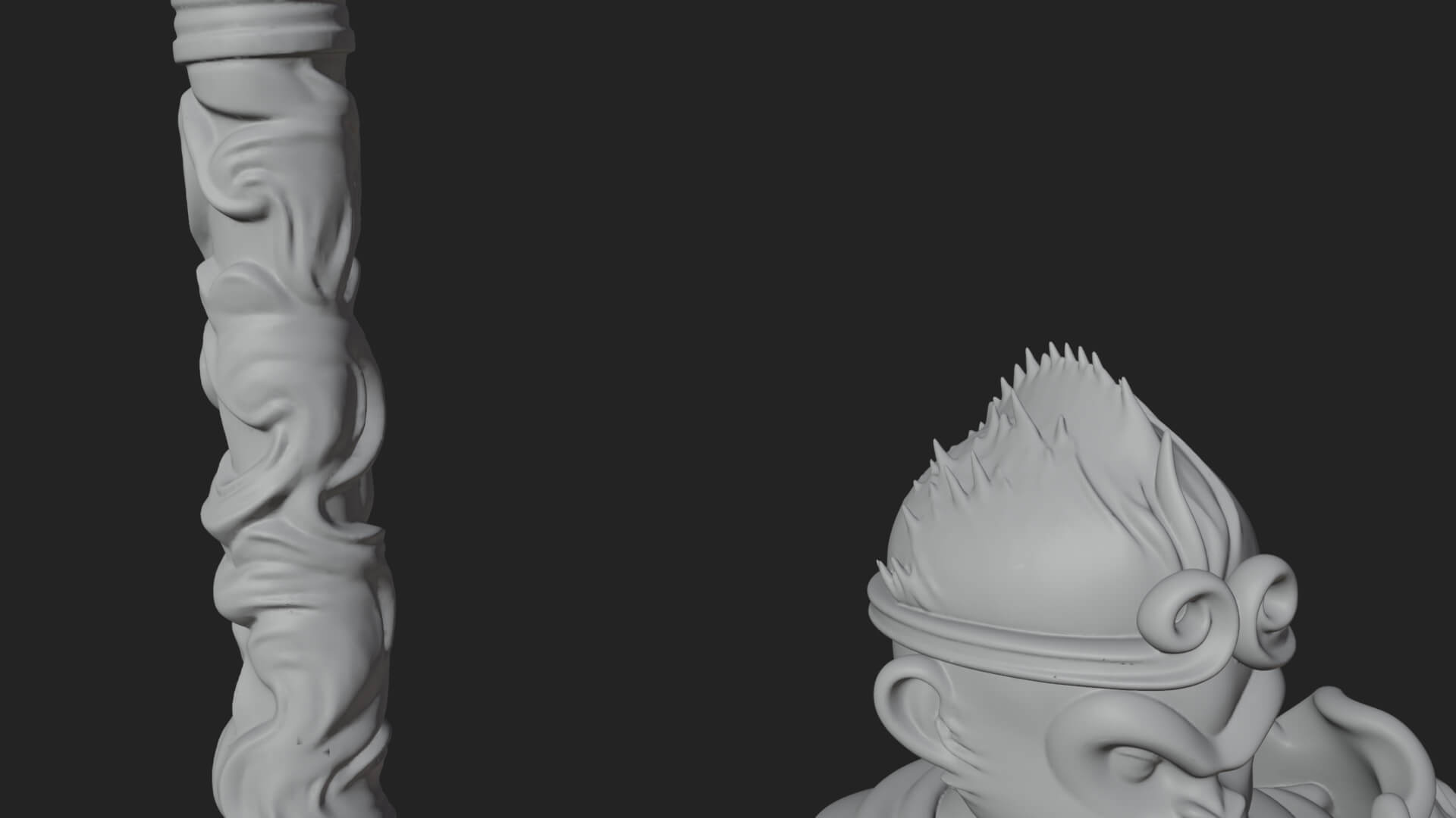 Monkey King Staff Statue Design 7 3D Print Model 3D Model