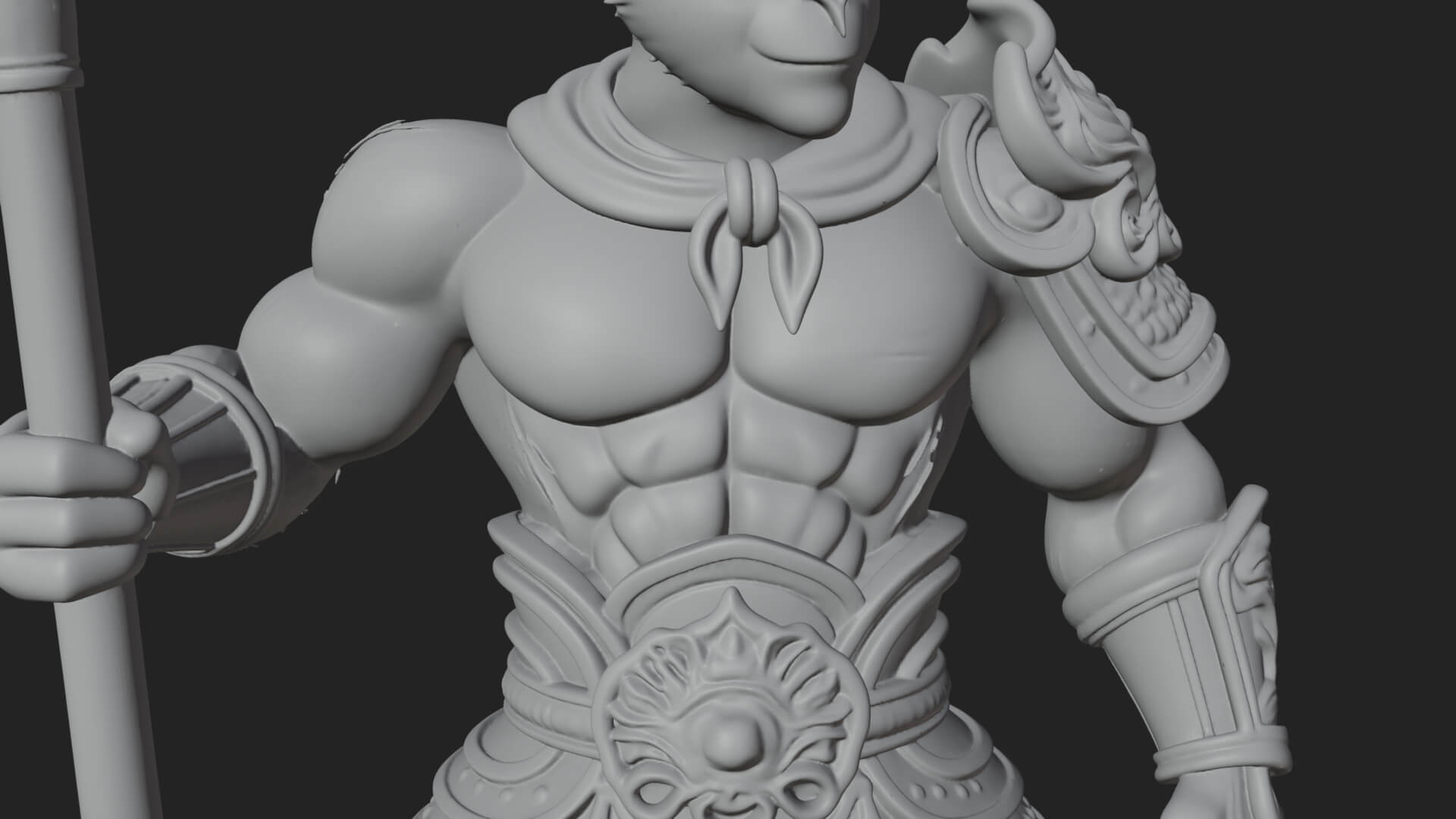 Monkey King Staff Statue Design 7 3D Print Model 3D Model