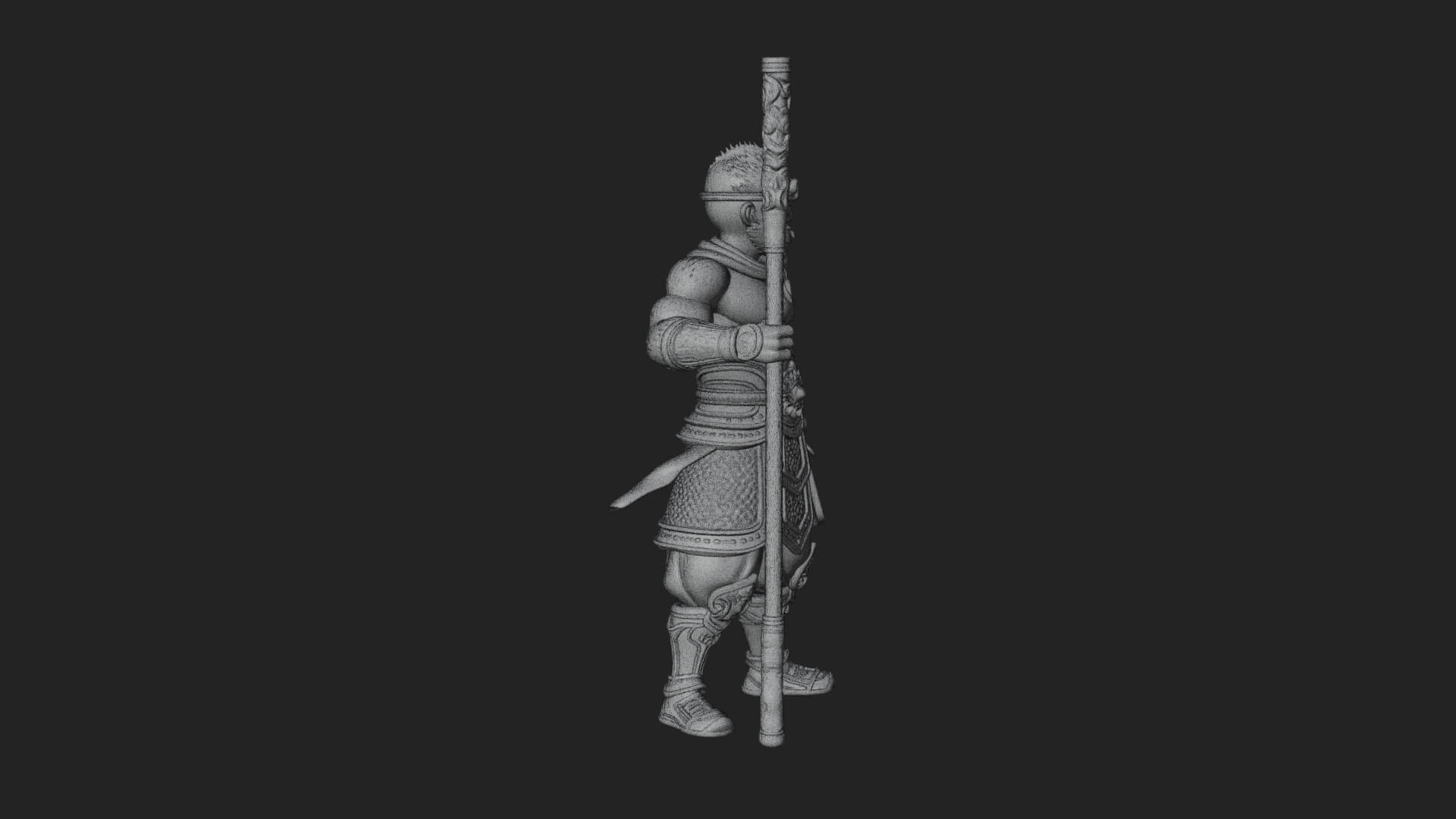 Monkey King Staff Statue Design 7 3D Print Model 3D Model