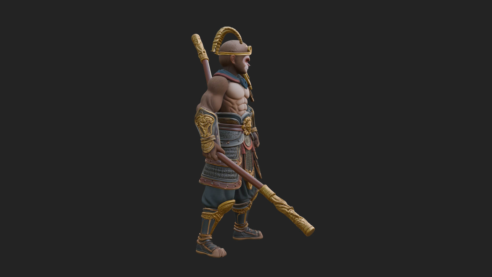 Monkey King Staff Statue Design 8 3D Print Model 3D Model