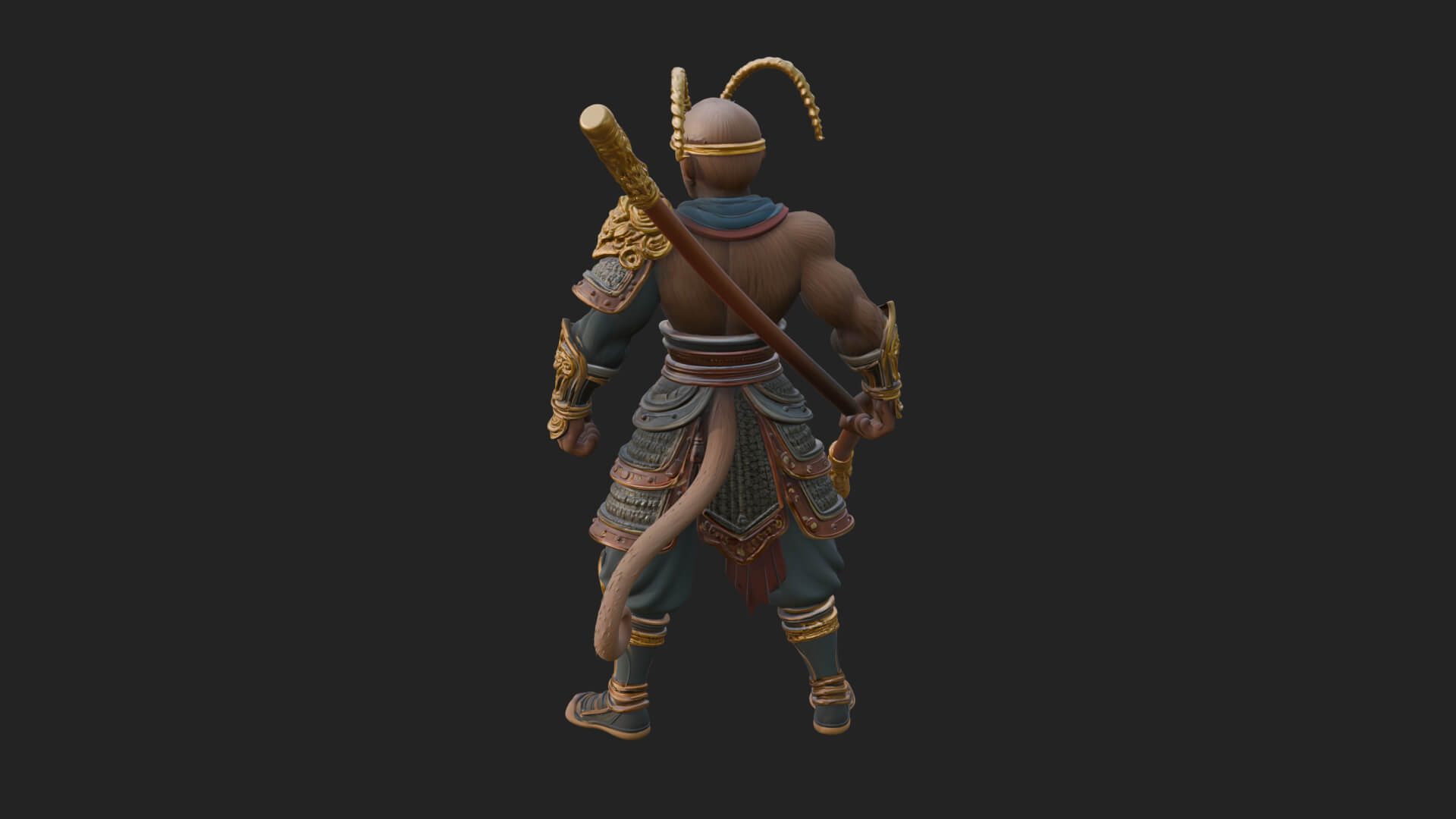 Monkey King Staff Statue Design 8 3D Print Model 3D Model