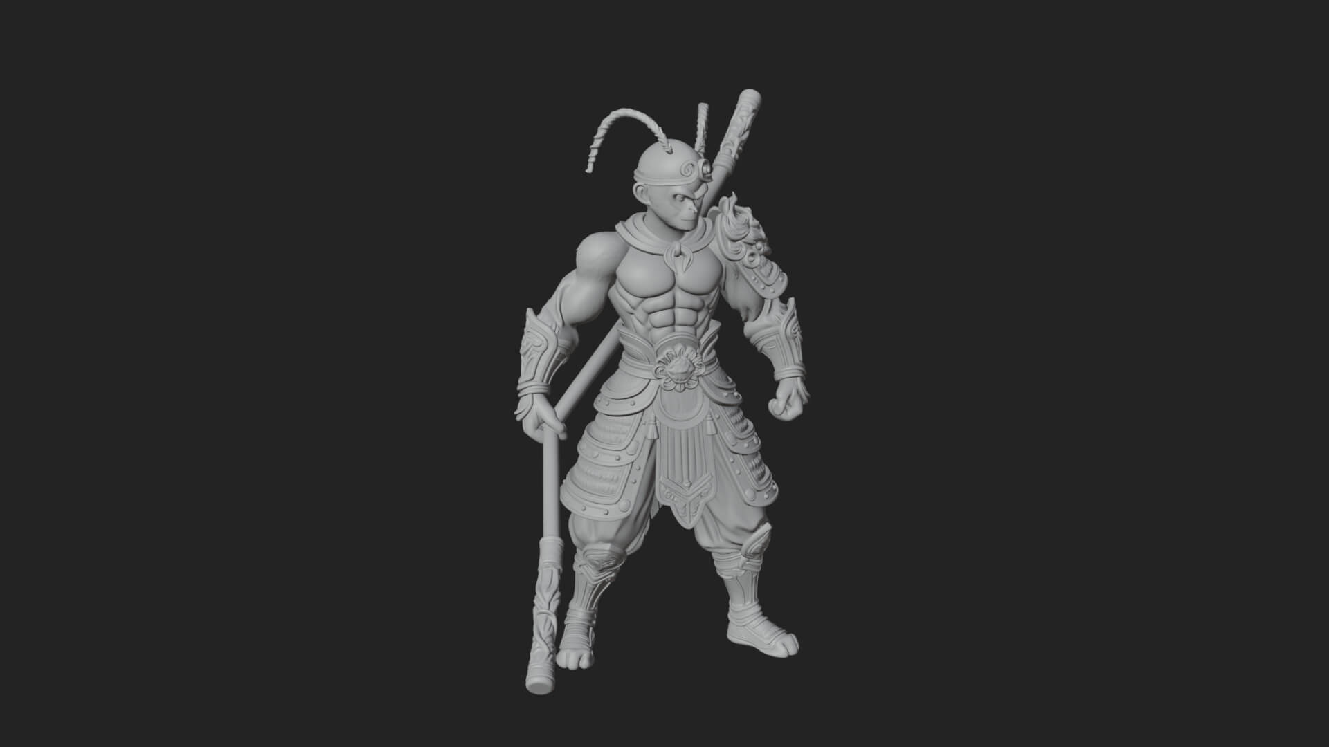 Monkey King Staff Statue Design 8 3D Print Model 3D Model
