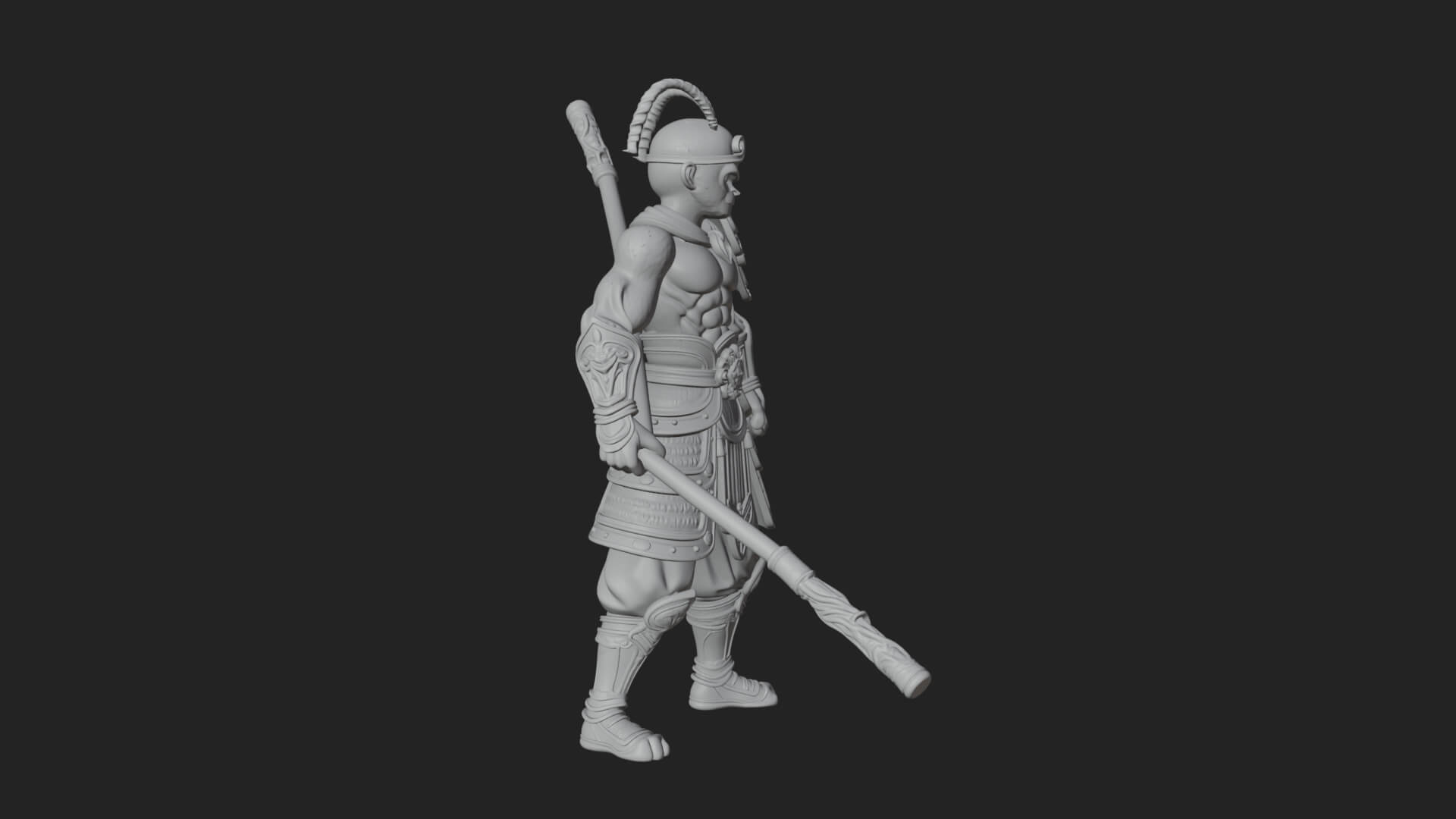 Monkey King Staff Statue Design 8 3D Print Model 3D Model