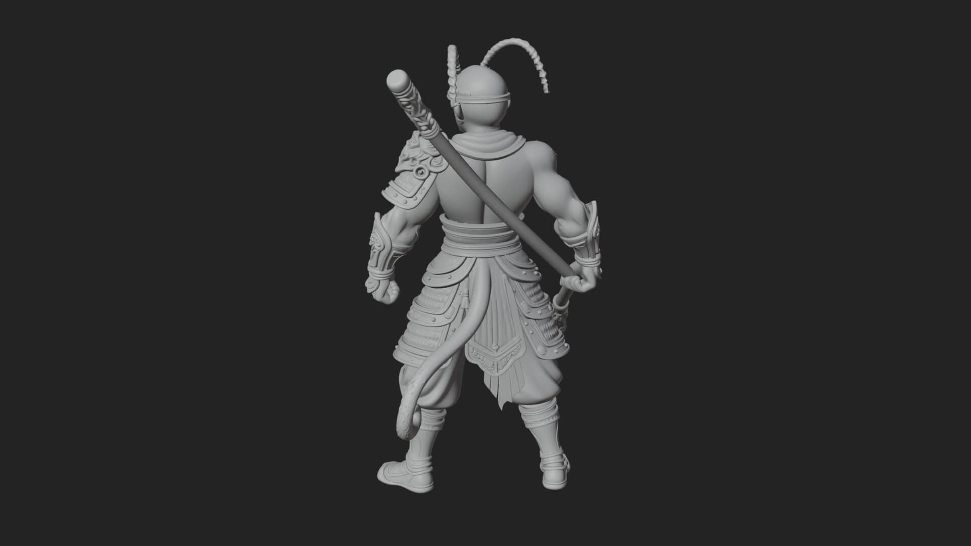 Monkey King Staff Statue Design 8 3D Print Model 3D Model