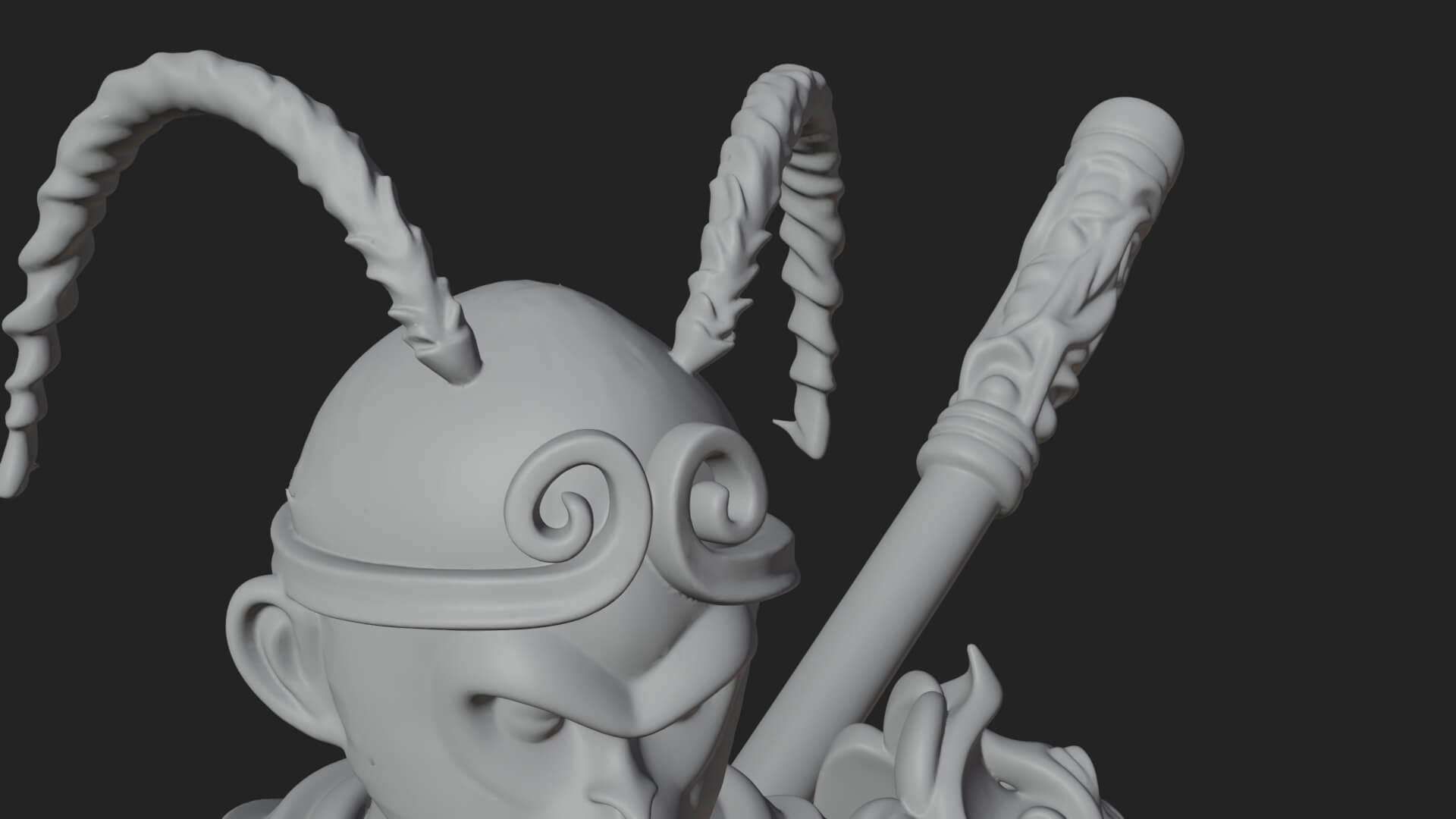 Monkey King Staff Statue Design 8 3D Print Model 3D Model