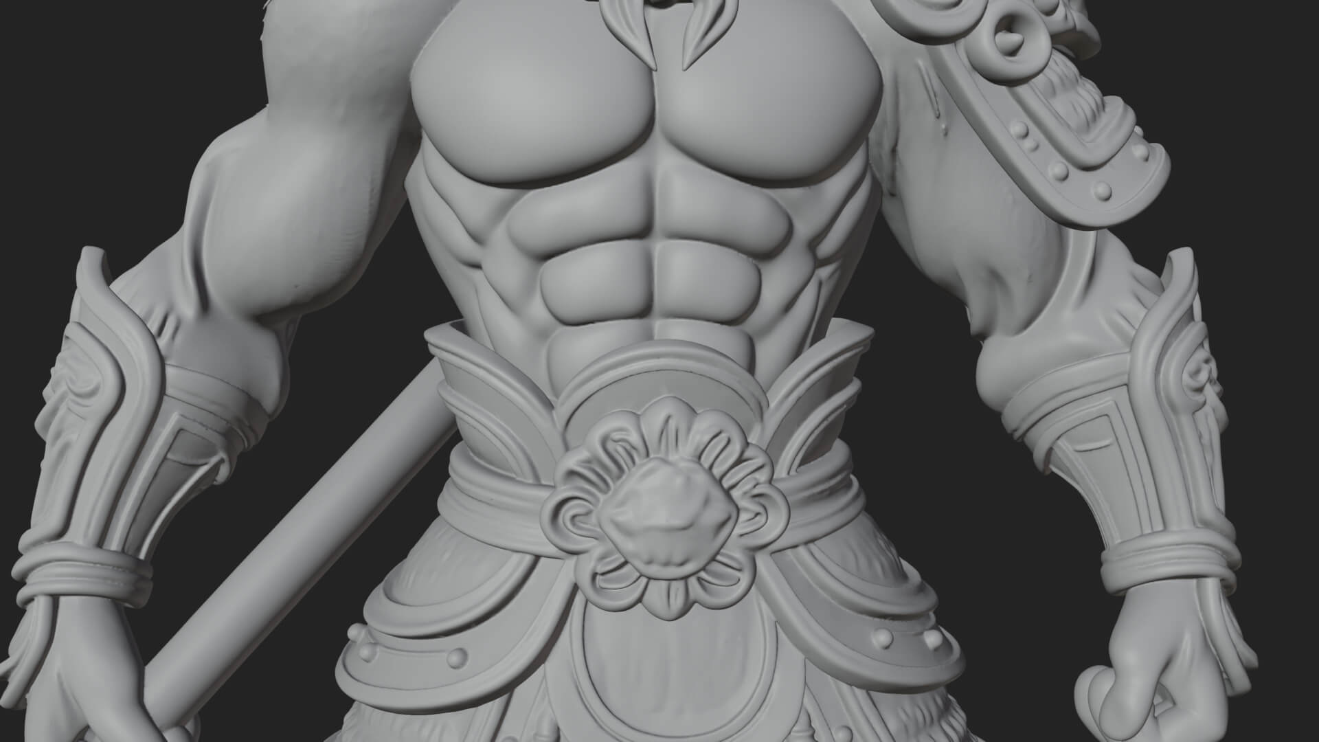 Monkey King Staff Statue Design 8 3D Print Model 3D Model