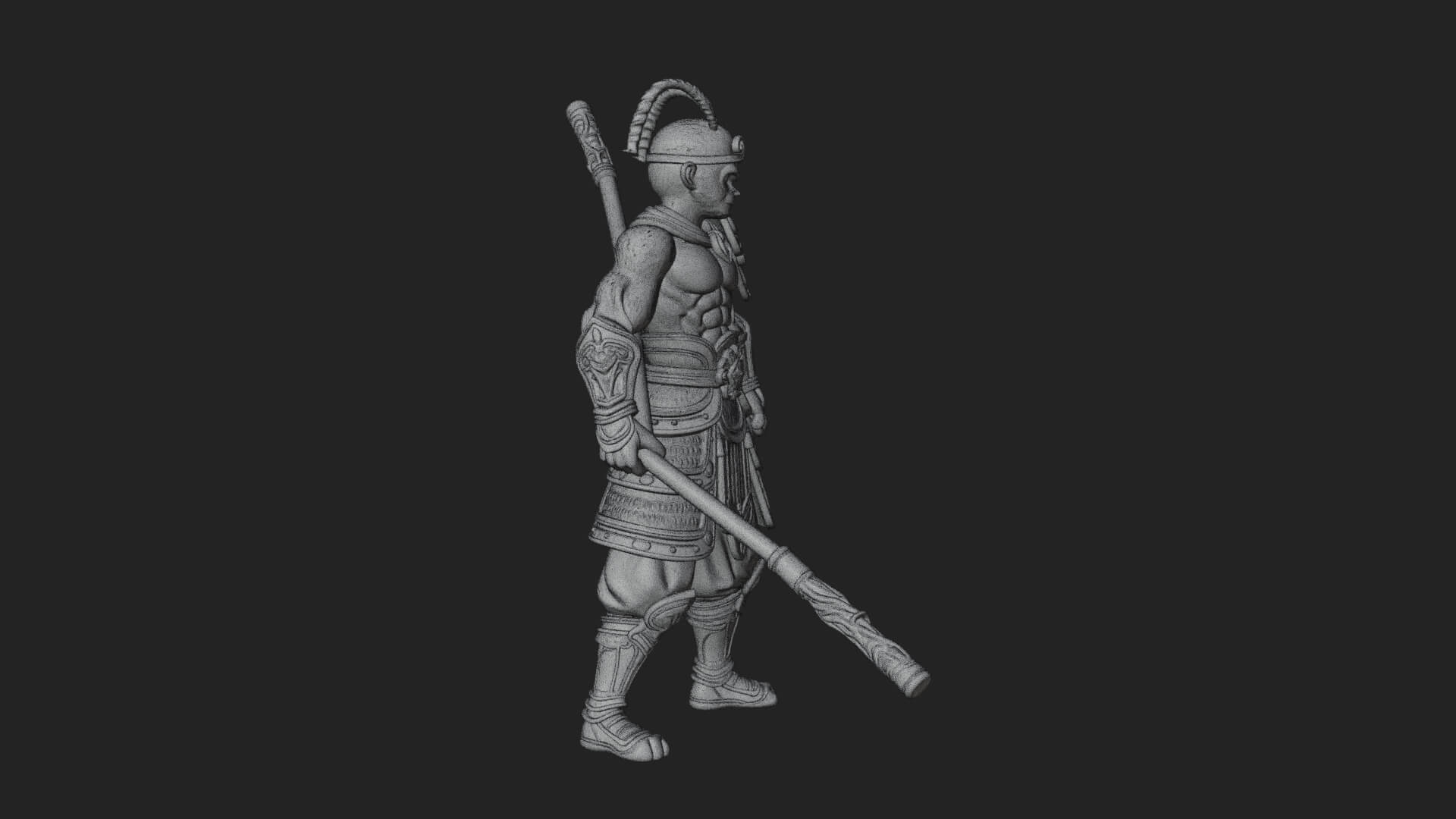 Monkey King Staff Statue Design 8 3D Print Model 3D Model