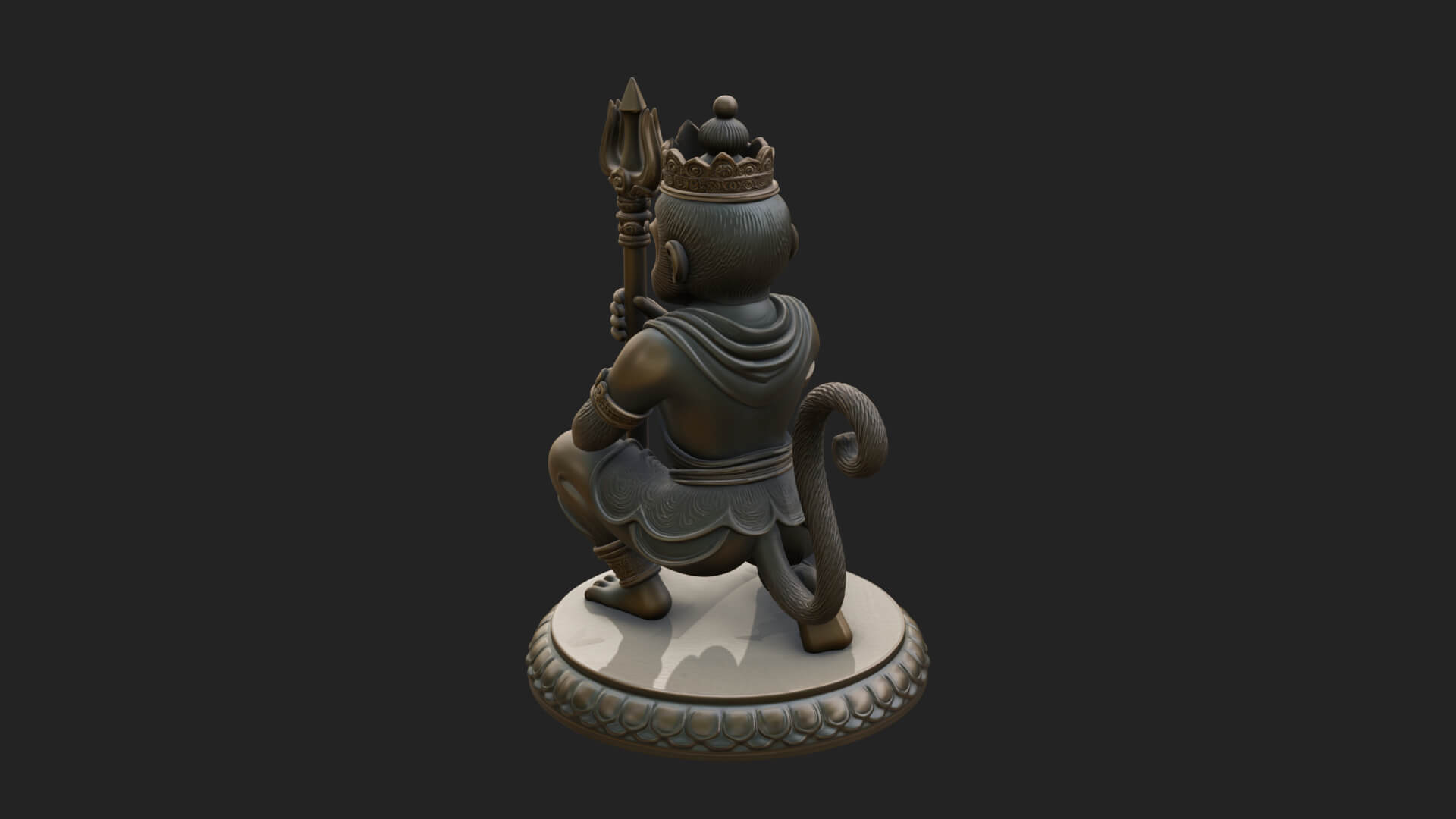 Monkey King Staff Statue Design 9 3D Print Model 3D Model
