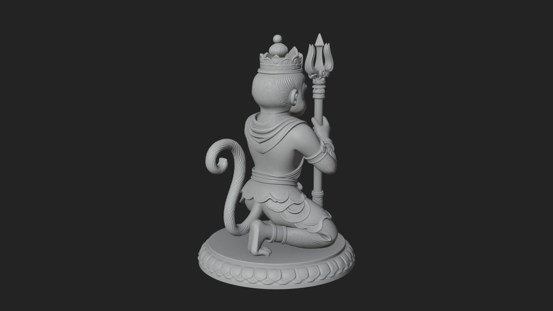 Monkey King Staff Statue Design 9 3D Print Model 3D Model