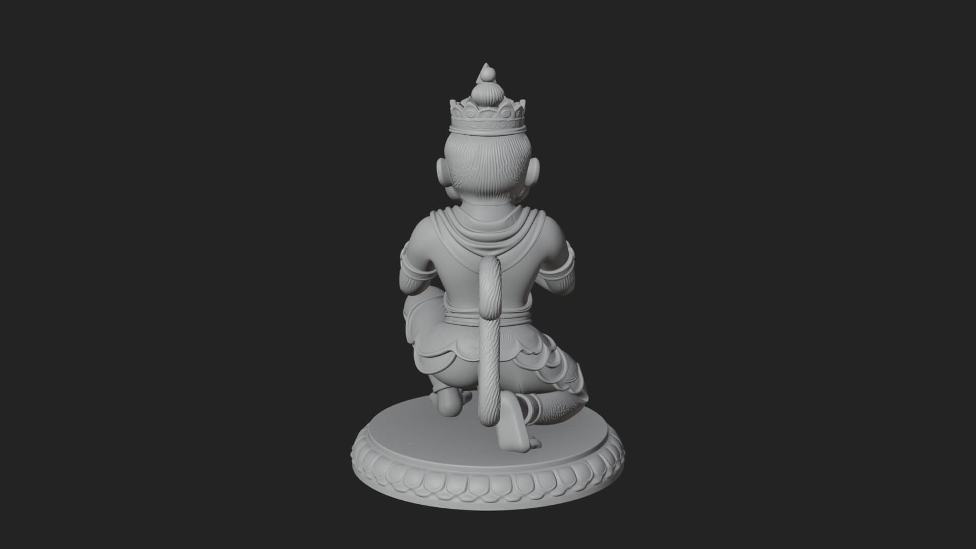 Monkey King Staff Statue Design 9 3D Print Model 3D Model
