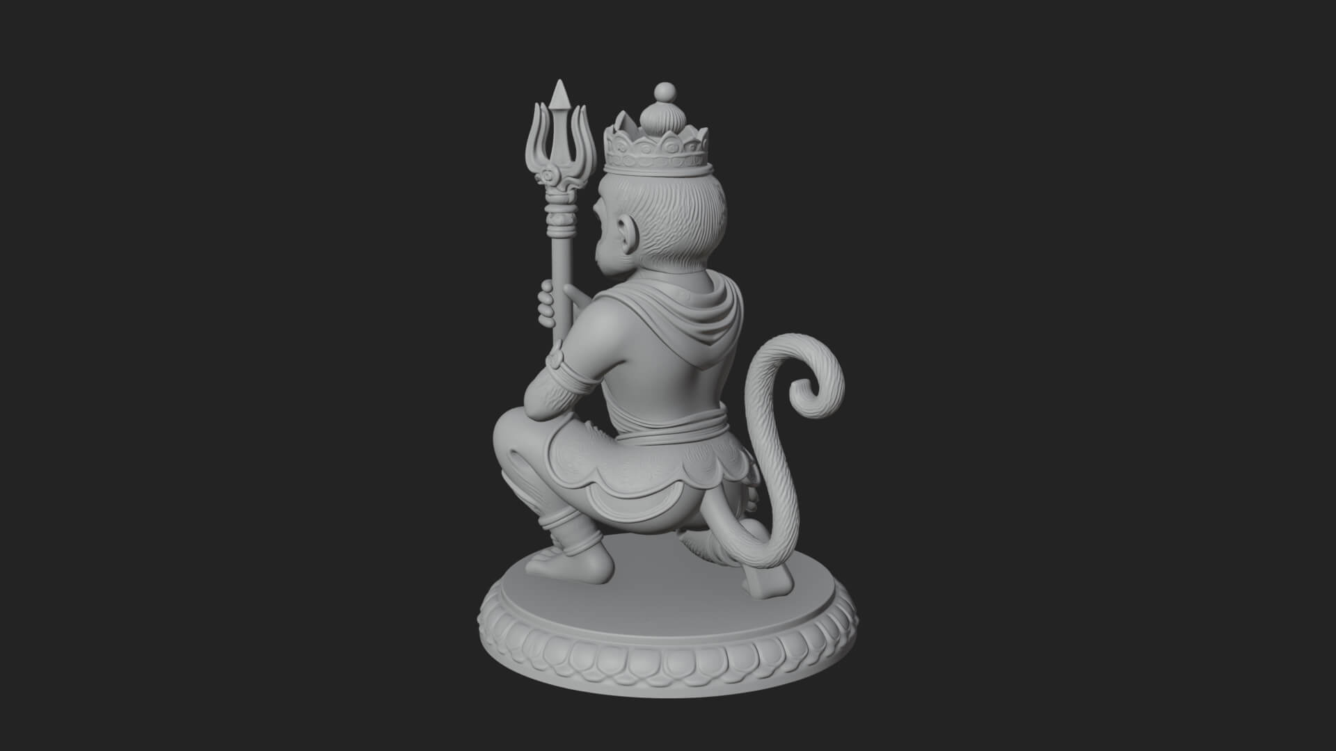 Monkey King Staff Statue Design 9 3D Print Model 3D Model