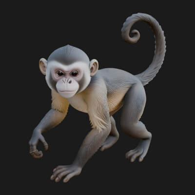 Monkey Statue Design 1 3D Print Model