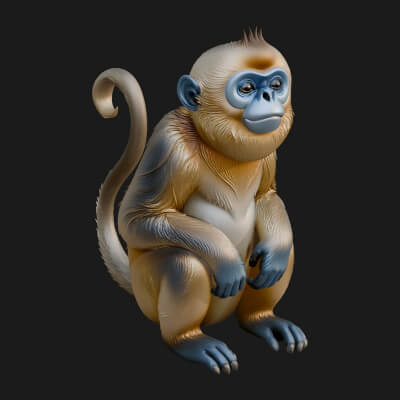 Monkey Statue Design 11 3D Print Model