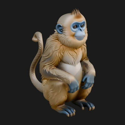 Monkey Statue Design 17 3D Print Model