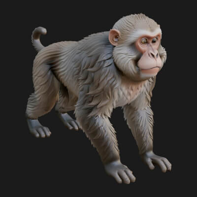 Monkey Statue Design 19 3D Print Model