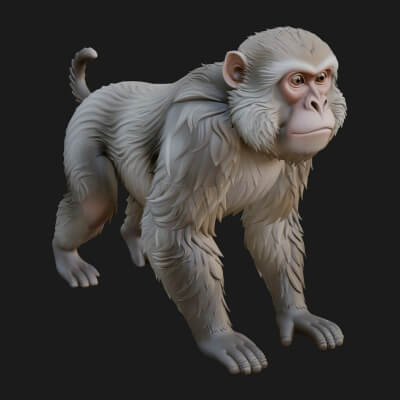 Monkey Statue Design 2 3D Print Model