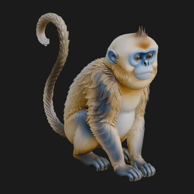 Monkey Statue Design 20 3D Print Model