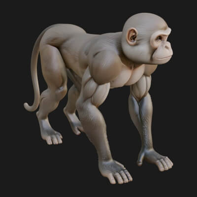 Monkey Statue Design 26 3D Print Model