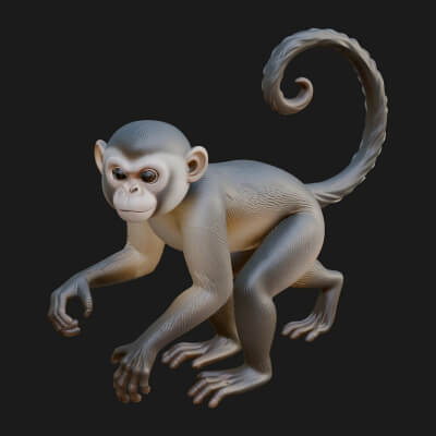 Monkey Statue Design 3 3D Print Model