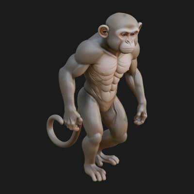Monkey Statue Design 30 3D Print Model