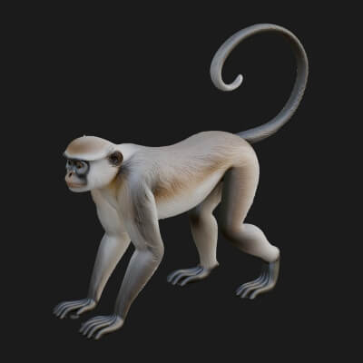 Monkey Statue Design 4 3D Print Model