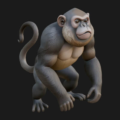 Monkey Statue Design 5 3D Print Model