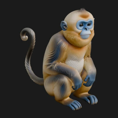 Monkey Statue Design 7 3D Print Model