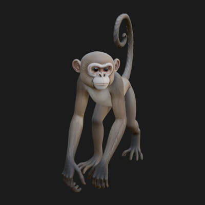 Monkey Statue Design 9 3D Print Model