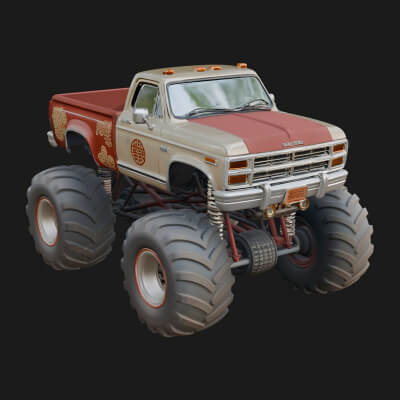Monster Truck Model Design 11 3D Print Model