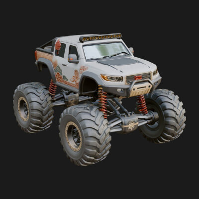 Monster Truck Model Design 14 3D Print Model